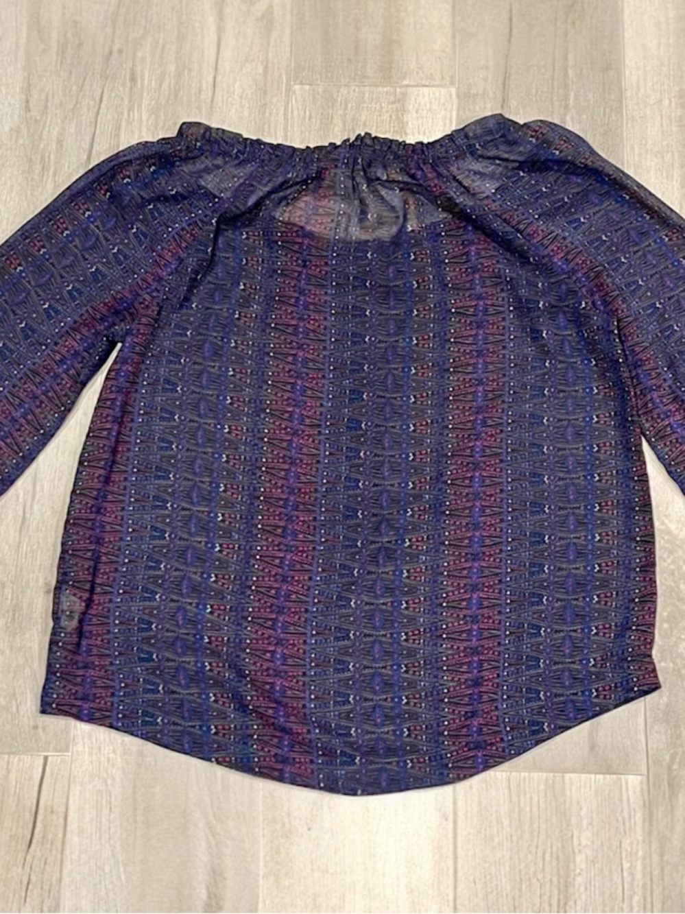 American Eagle Flowy Sheer Blouse Size XS Dark Blue Purple